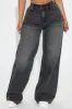 Open To Interpretation Baggy Jeans - Black Wash sold by Fashion Nova