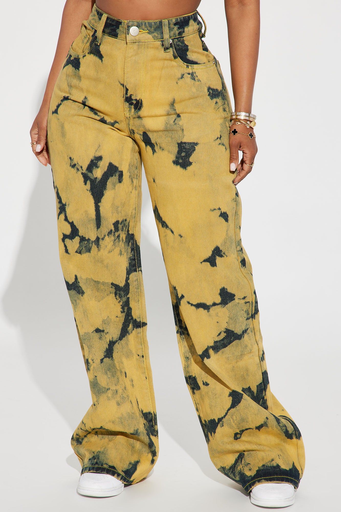 Time Away Non Stretch Wide Leg Jeans - Yellow sold by Fashion Nova product image thumbnail 2