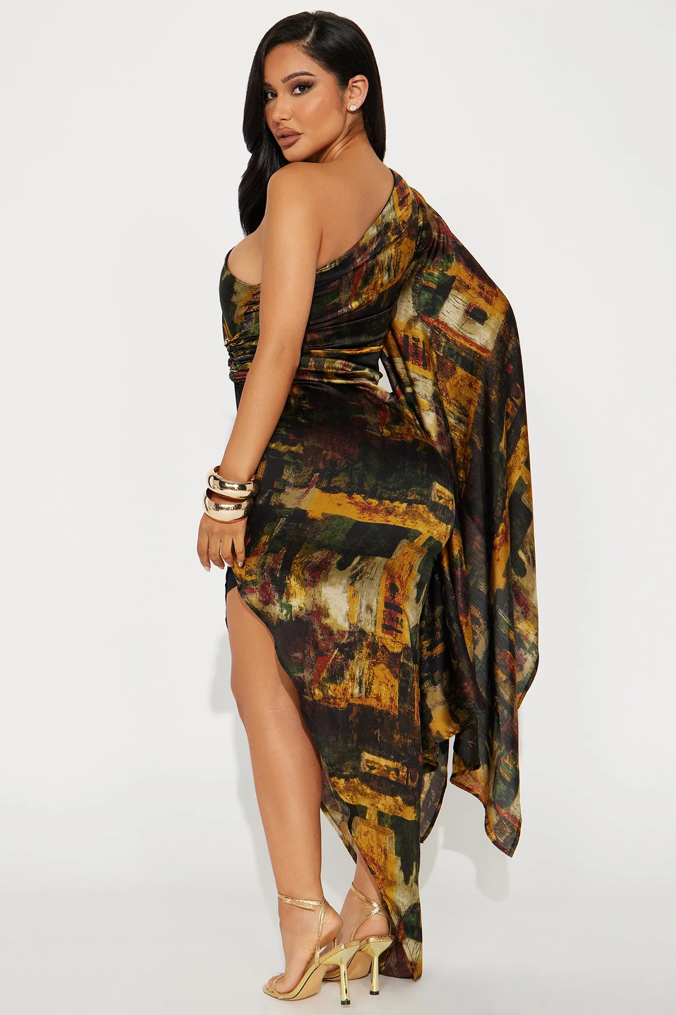 Mia Asymmetrical Maxi Dress - Black/combo sold by Fashion Nova product image thumbnail 3