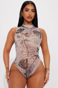 Geena Mesh Legging Set - Taupe/combo sold by Fashion Nova