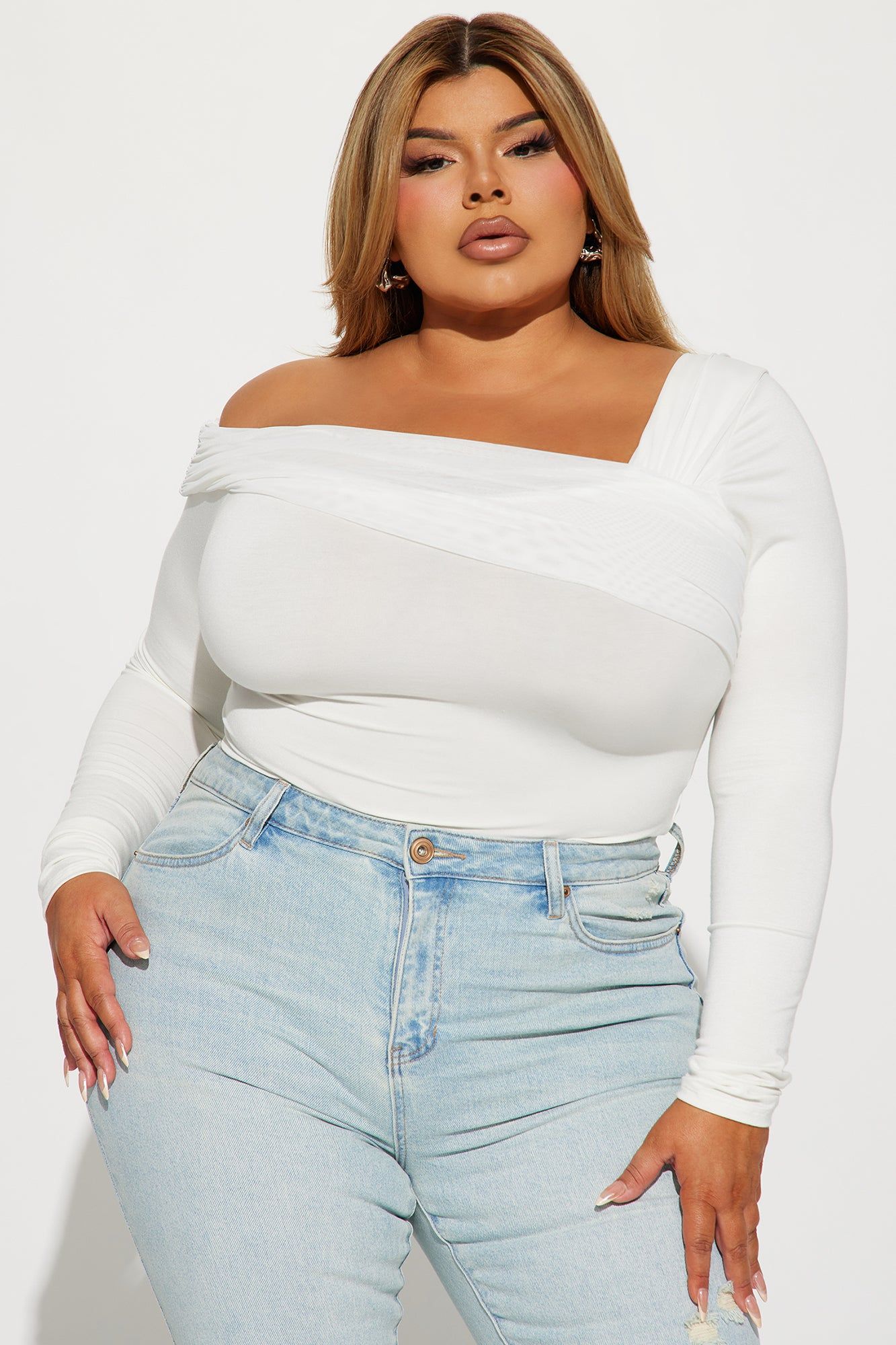 Alessandra One Shoulder Top - Off White sold by Fashion Nova product image thumbnail 4