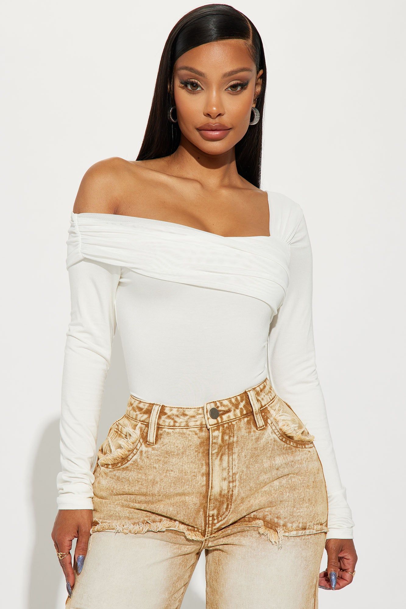 Alessandra One Shoulder Top - Off White sold by Fashion Nova