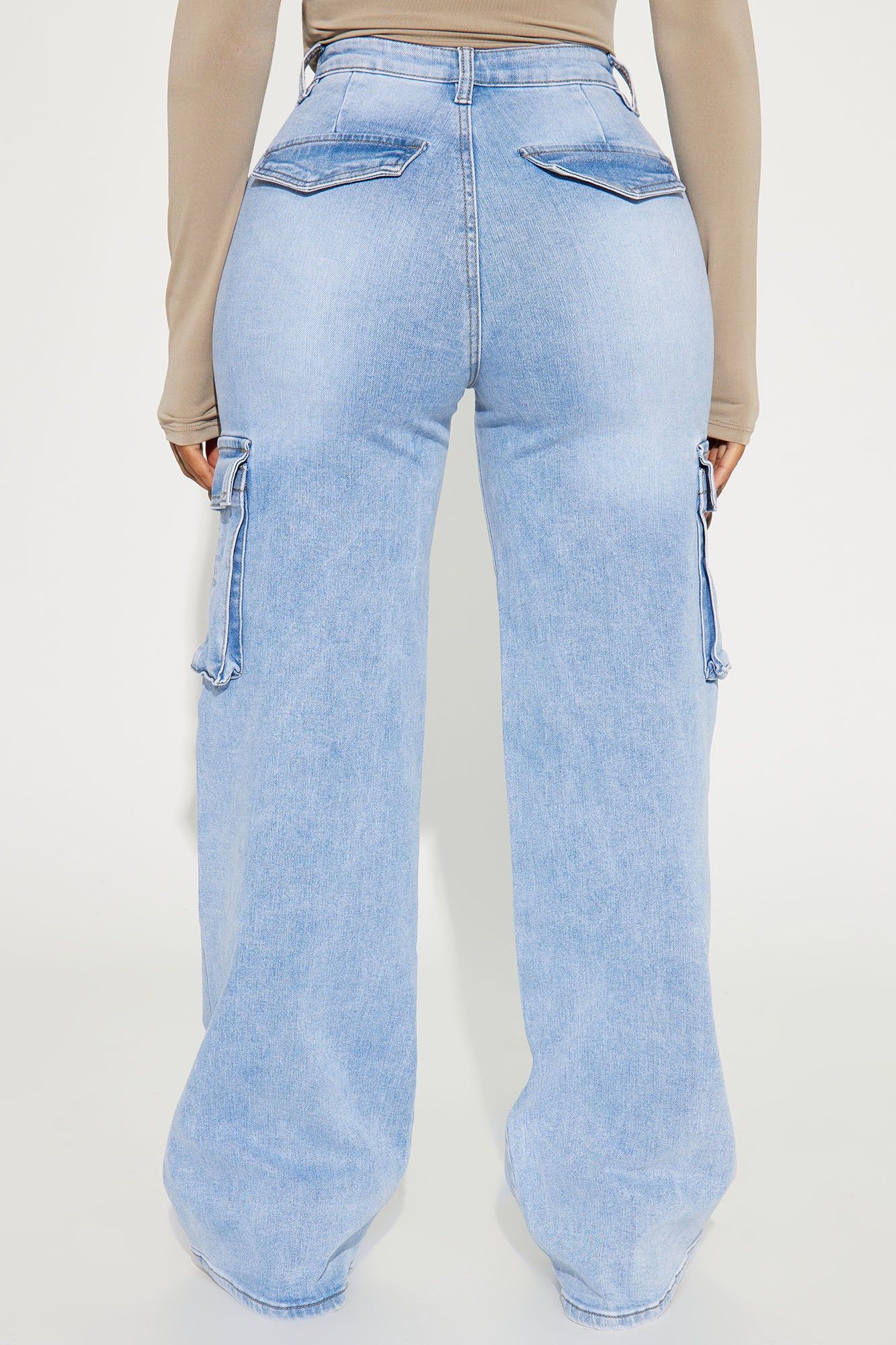 Not That Serious Stretch Cargo Jeans - Light Wash sold by Fashion Nova product image thumbnail 3