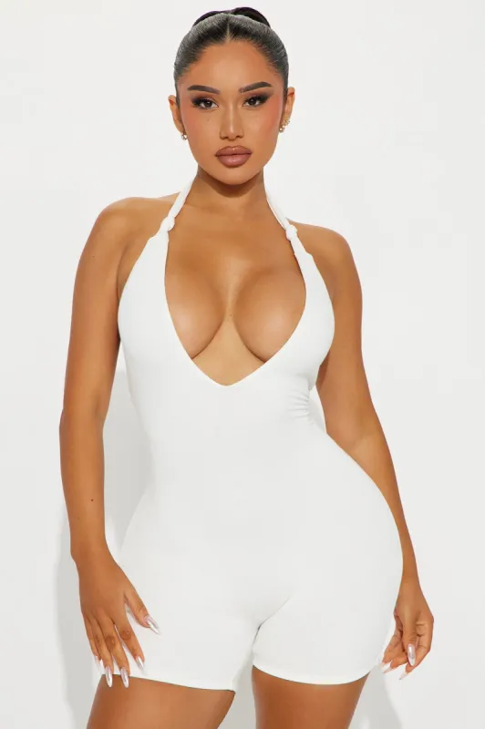 To Be Me Romper - Ivory sold by Fashion Nova