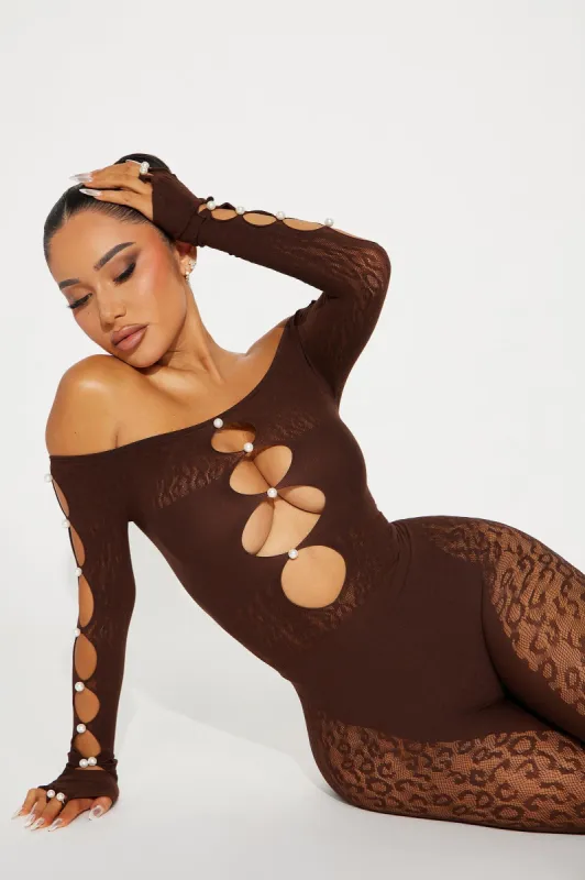 Sierra Seamless Jumpsuit - Chocolate sold by Fashion Nova