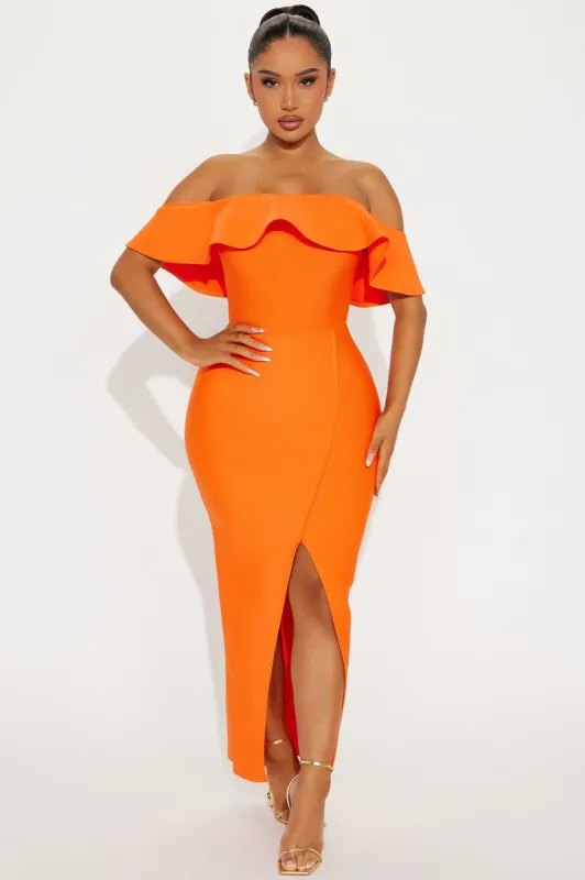 Liliana Bandage Maxi Dress - Orange sold by Fashion Nova