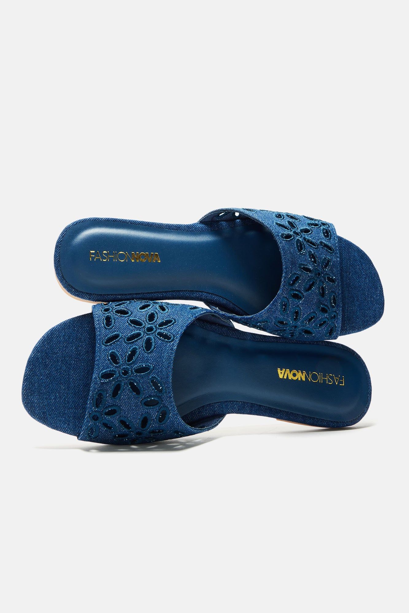 Switch Up Denim Flat Sandals - Denim sold by Fashion Nova product image thumbnail 2