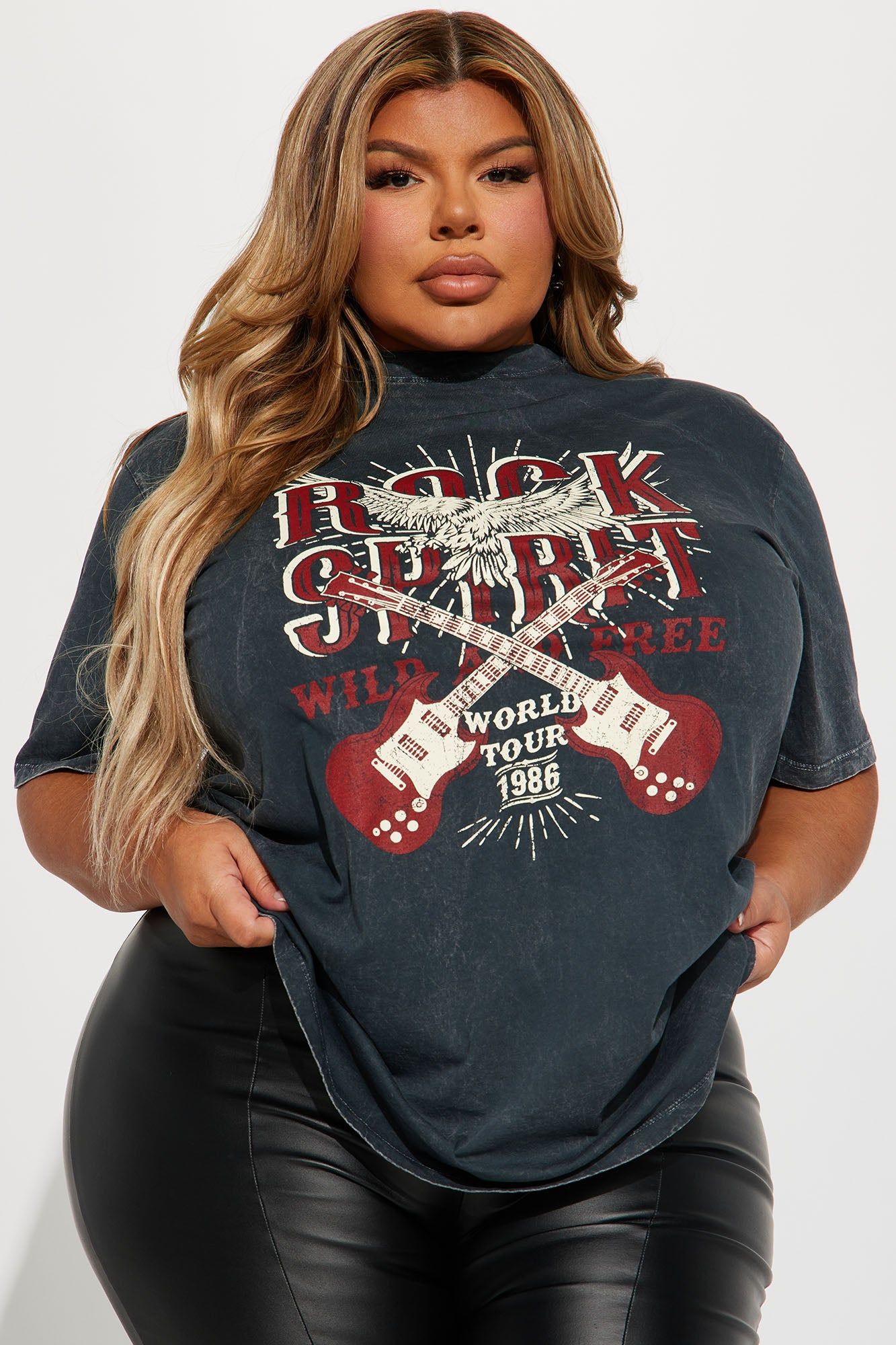 Rocker Spirit washed Tshirt - Charcoal/combo sold by Fashion Nova product image thumbnail 4