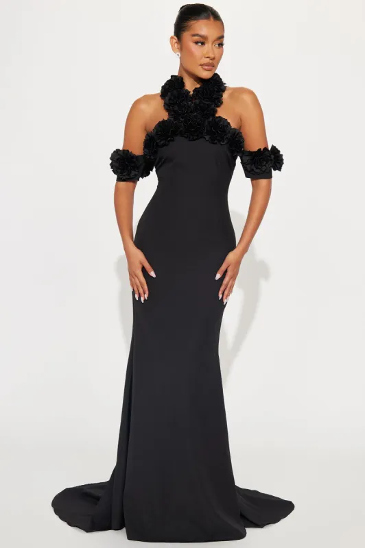Midnight Rose Maxi Dress - Black sold by Fashion Nova