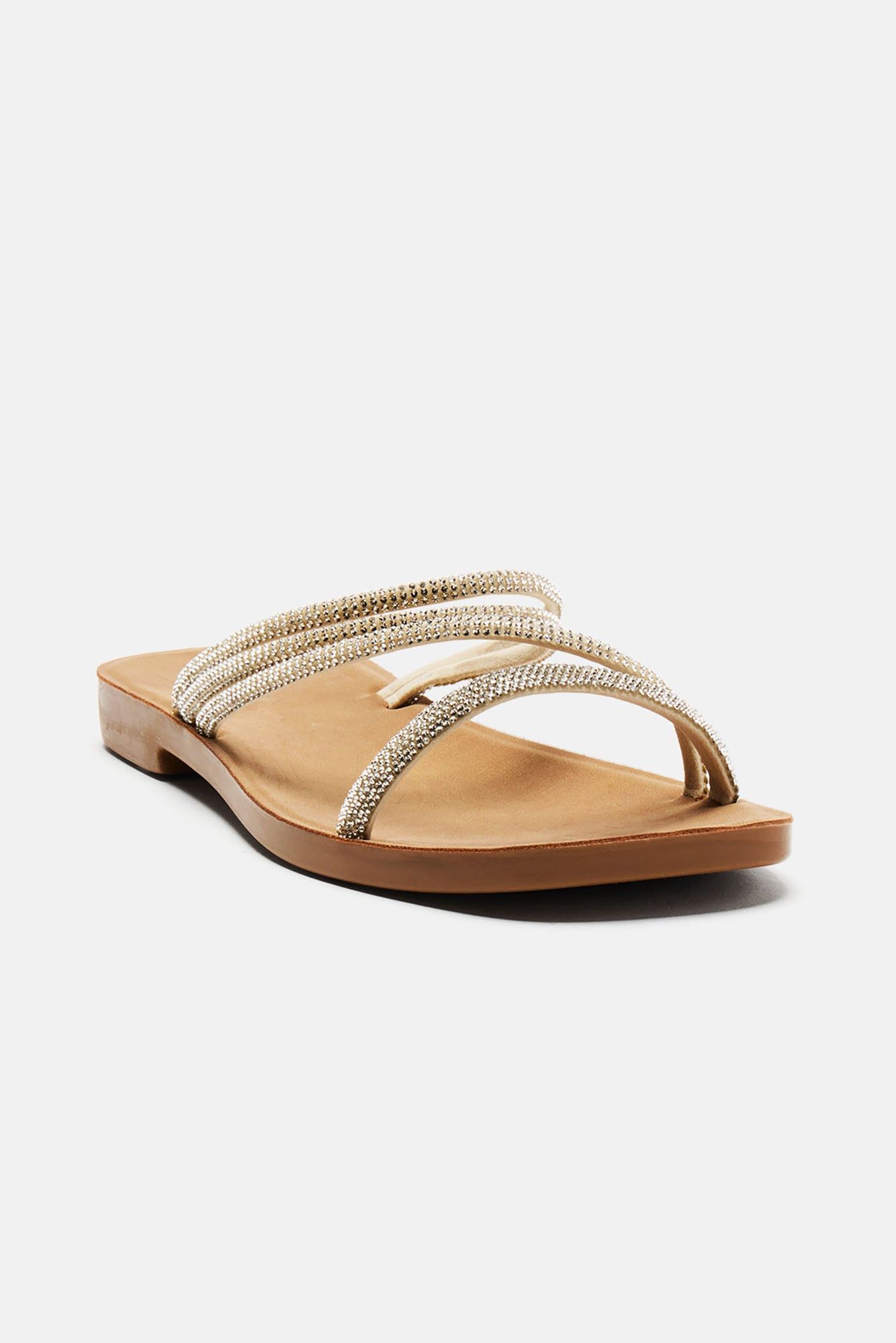 Kaira Rhinestone Sandals - Beige sold by Fashion Nova product image thumbnail 3