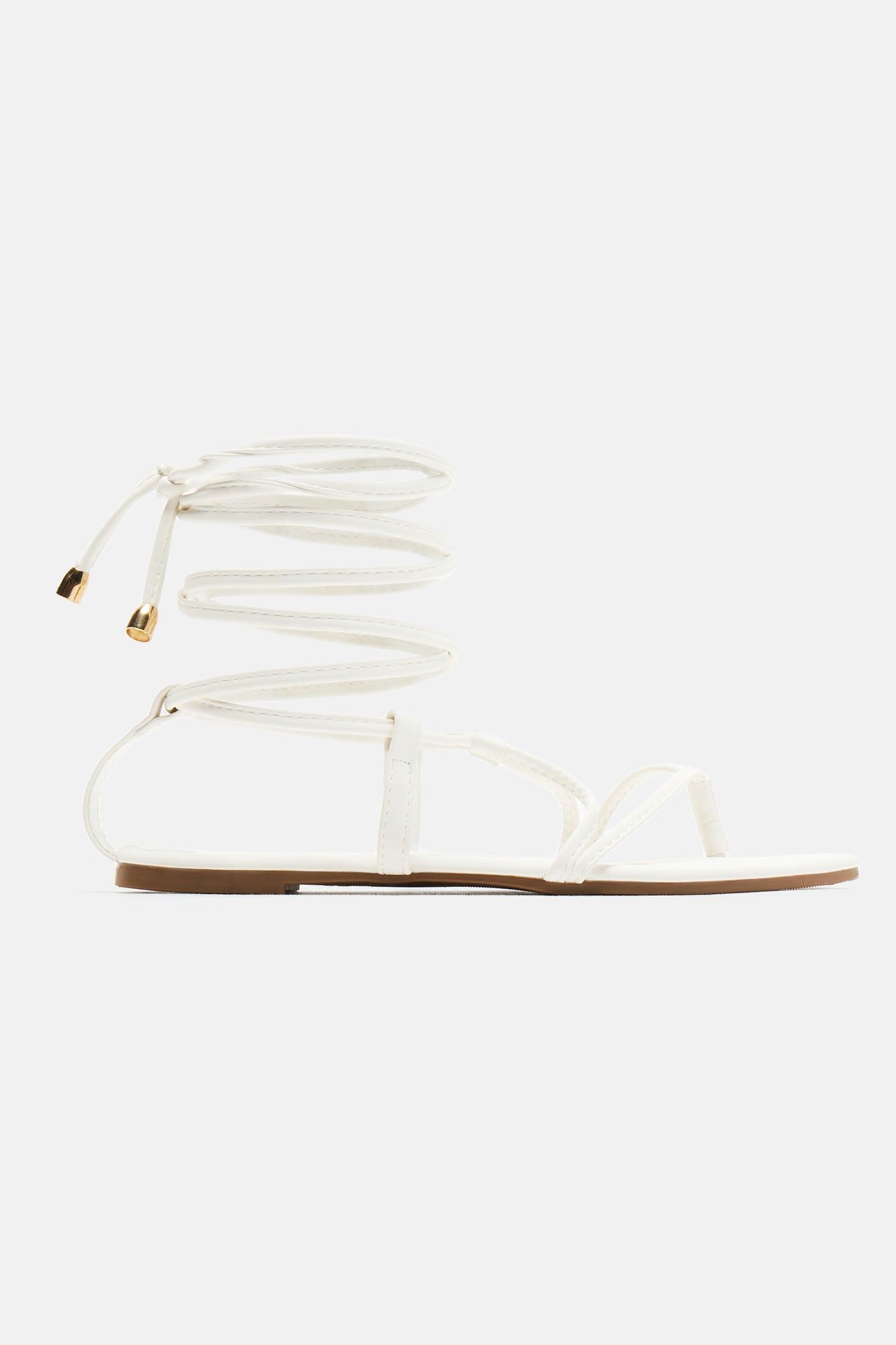 Coastline Wrap Sandals - White sold by Fashion Nova product image thumbnail 4