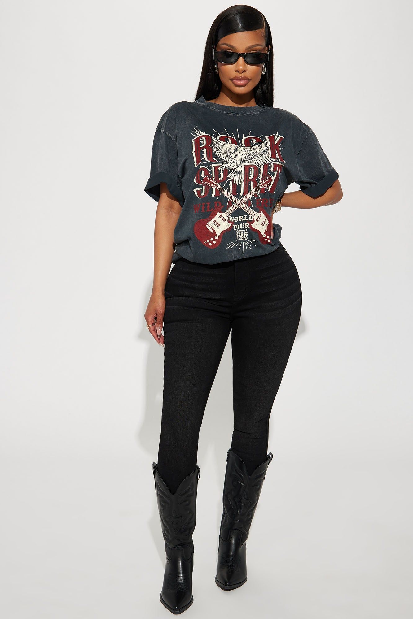 Rocker Spirit washed Tshirt - Charcoal/combo sold by Fashion Nova product image thumbnail 2