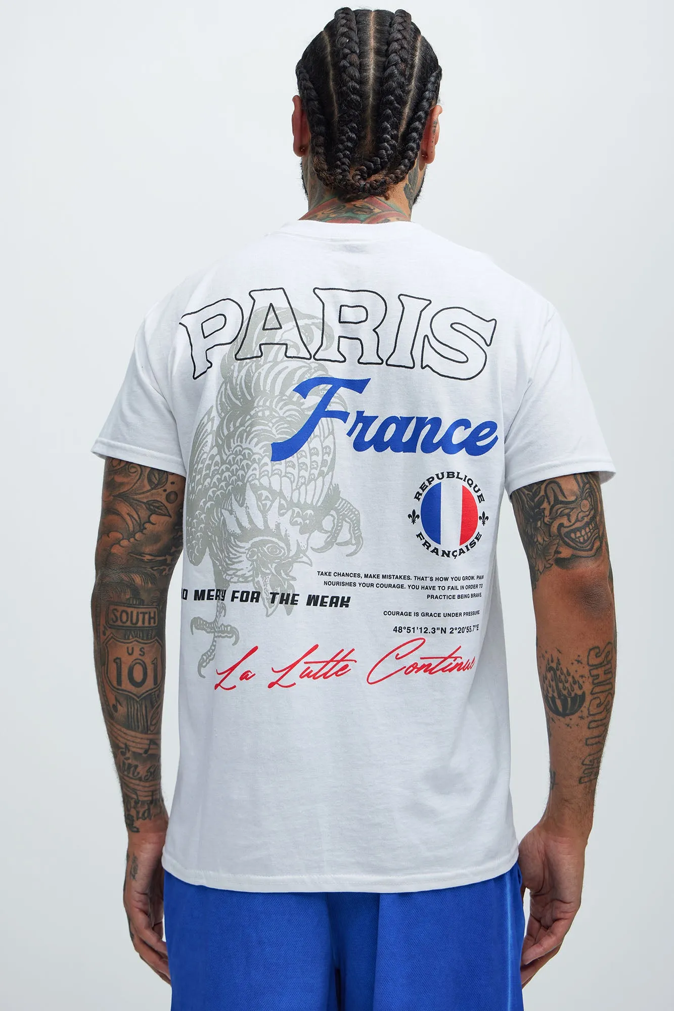 Paris France No Mercy For The Weak Short Sleeve Tee - White sold by Fashion Nova product image thumbnail 4