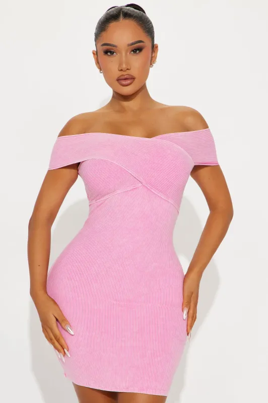 Maia Ribbed Mini Dress - Pink sold by Fashion Nova