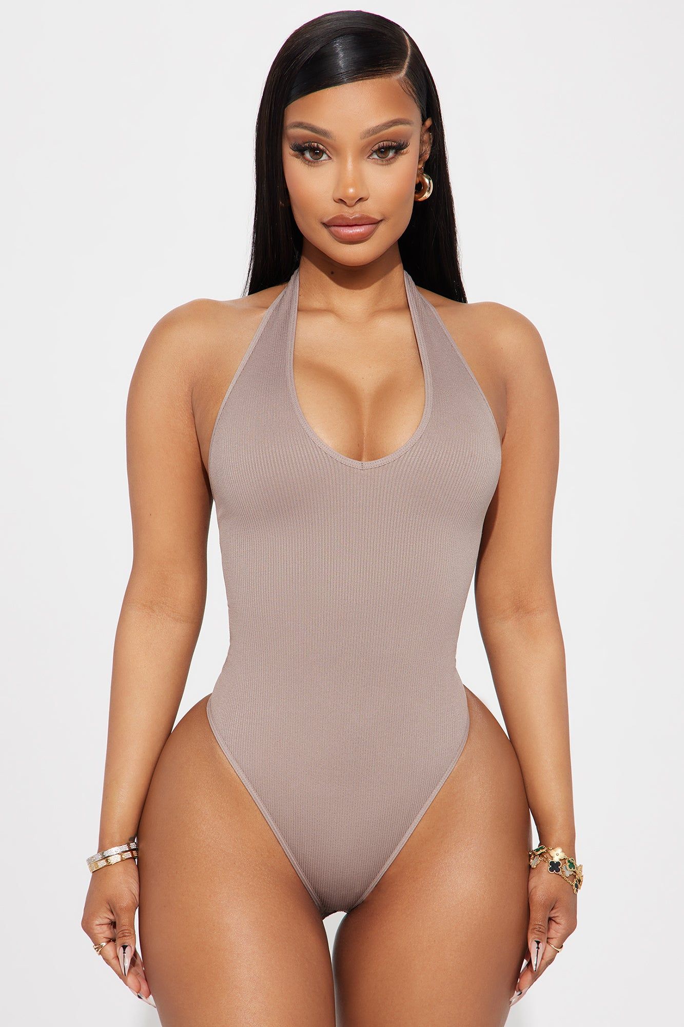 Alyssa Seamless Bodysuit - Grey sold by Fashion Nova