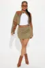 Fatima Faux Suede Skirt Set - Olive sold by Fashion Nova