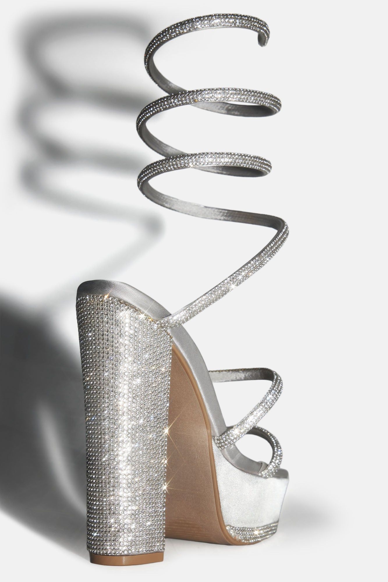 Bright Lights Wrap Up Heeled Sandals - Silver sold by Fashion Nova product image thumbnail 5