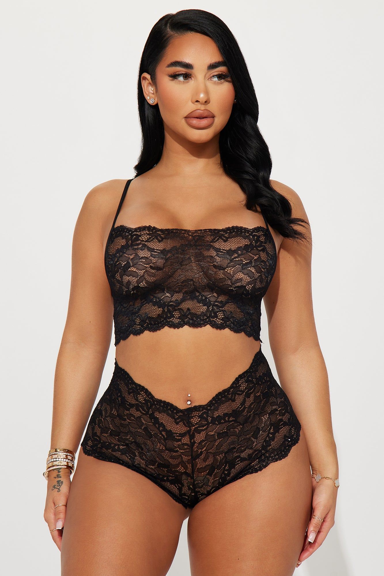 Sultry Moments Lace 2 Piece Set - Black sold by Fashion Nova