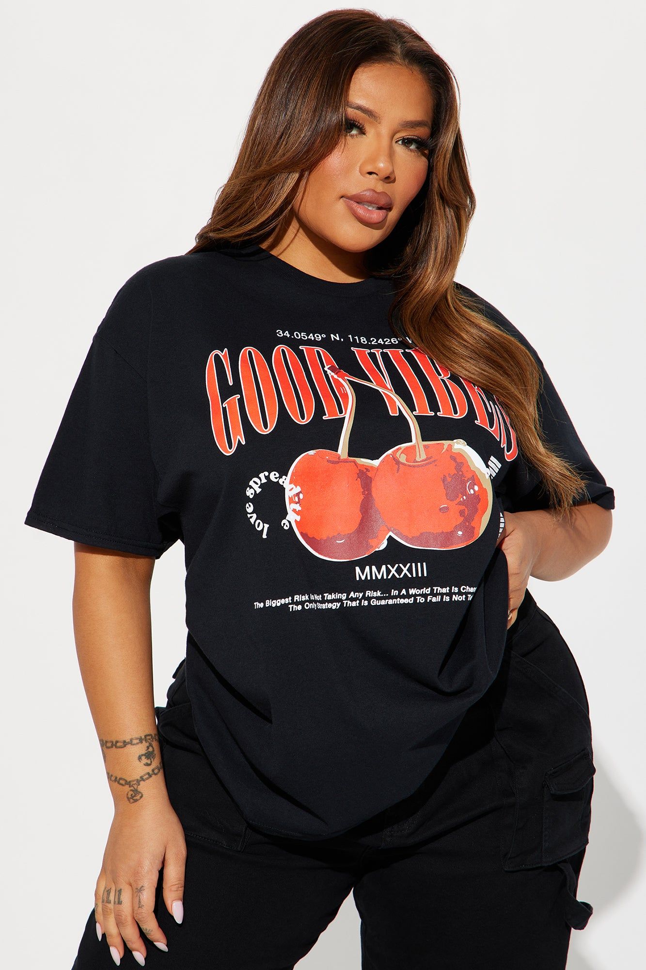 Good Vibes Spread The Love SHort Sleeve Tee - Black sold by Fashion Nova product image thumbnail 4