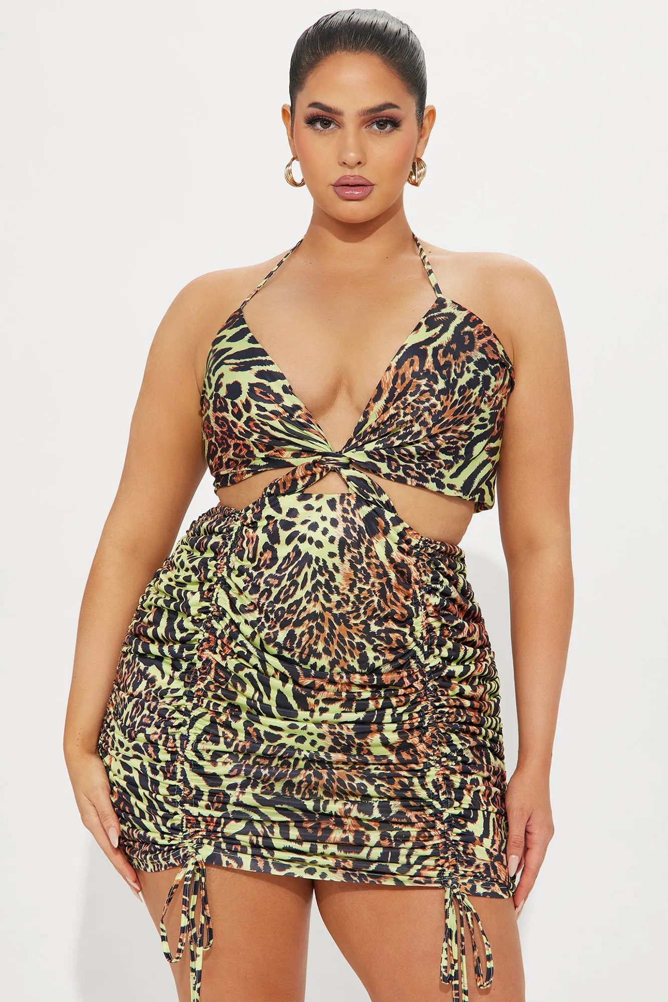 Born To Be Wild Mini Dress - Green/combo sold by Fashion Nova product image thumbnail 5