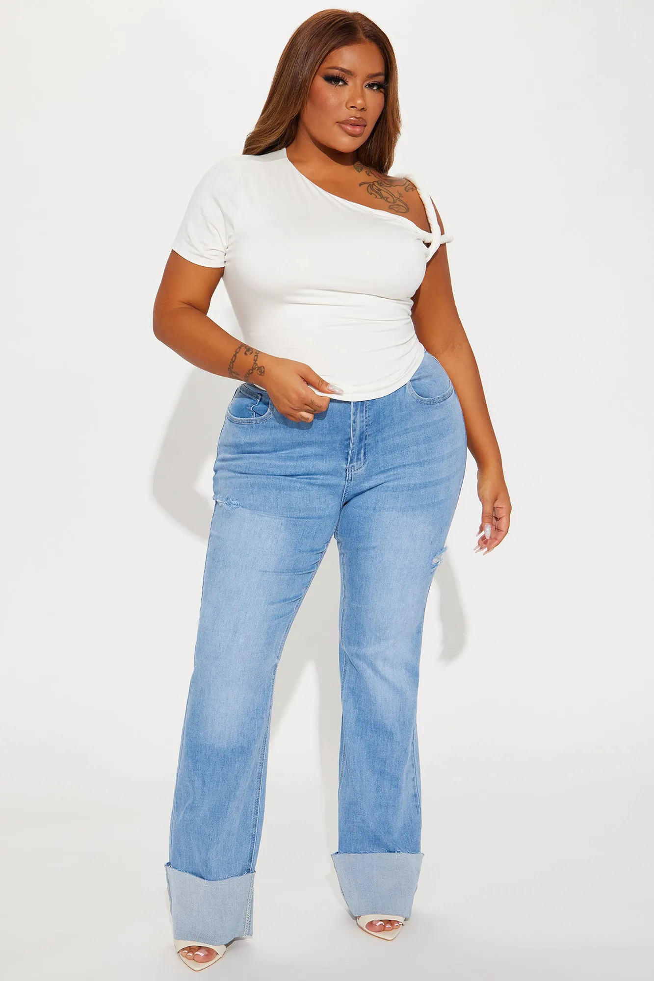 Kendra One Shoulder Top - Ivory sold by Fashion Nova product image thumbnail 5