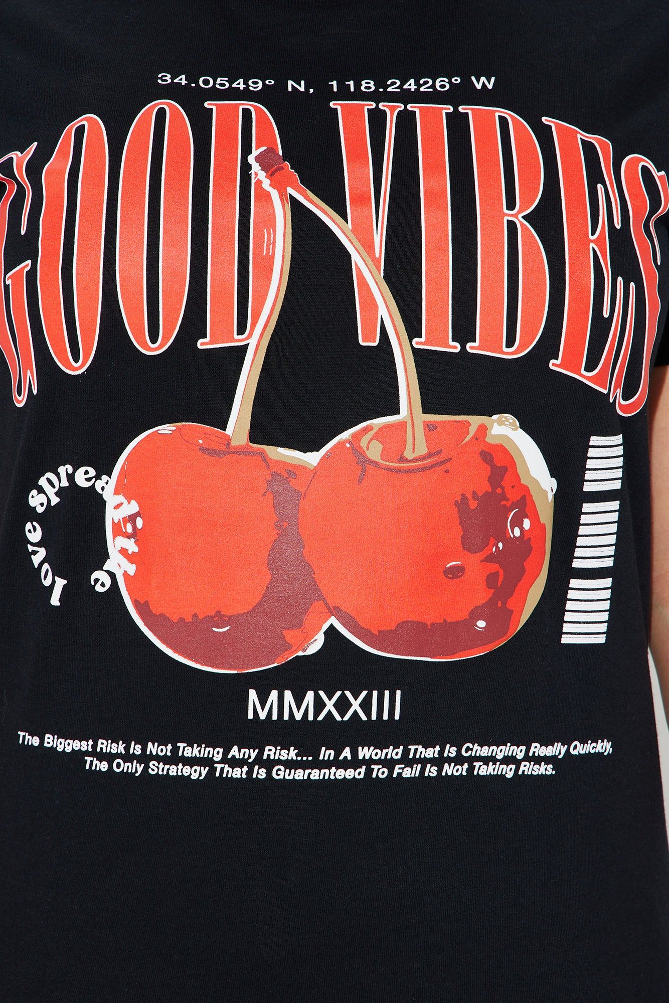 Good Vibes Spread The Love SHort Sleeve Tee - Black sold by Fashion Nova product image thumbnail 3