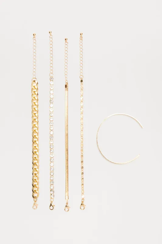 Treasure Island 5 Piece Bracelet Set  - Gold sold by Fashion Nova