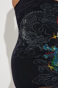 Ed Hardy Dragon Mesh Mini Dress - Black sold by Fashion Nova