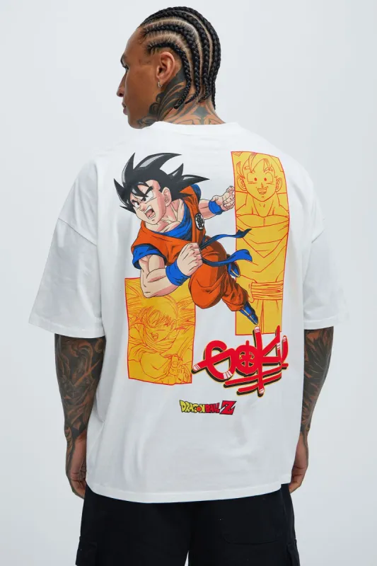 Dragon Ball Z Goku Oversized Short Sleeve Tee - White sold by Fashion Nova