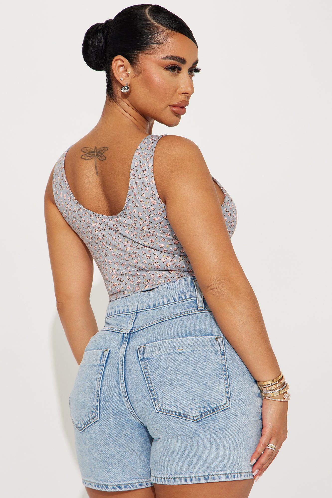Charolette Floral Top - Dusty Blue sold by Fashion Nova product image thumbnail 3