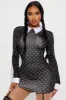 Gloomy Midweek Gal Dress Costume - Black/White sold by Fashion Nova