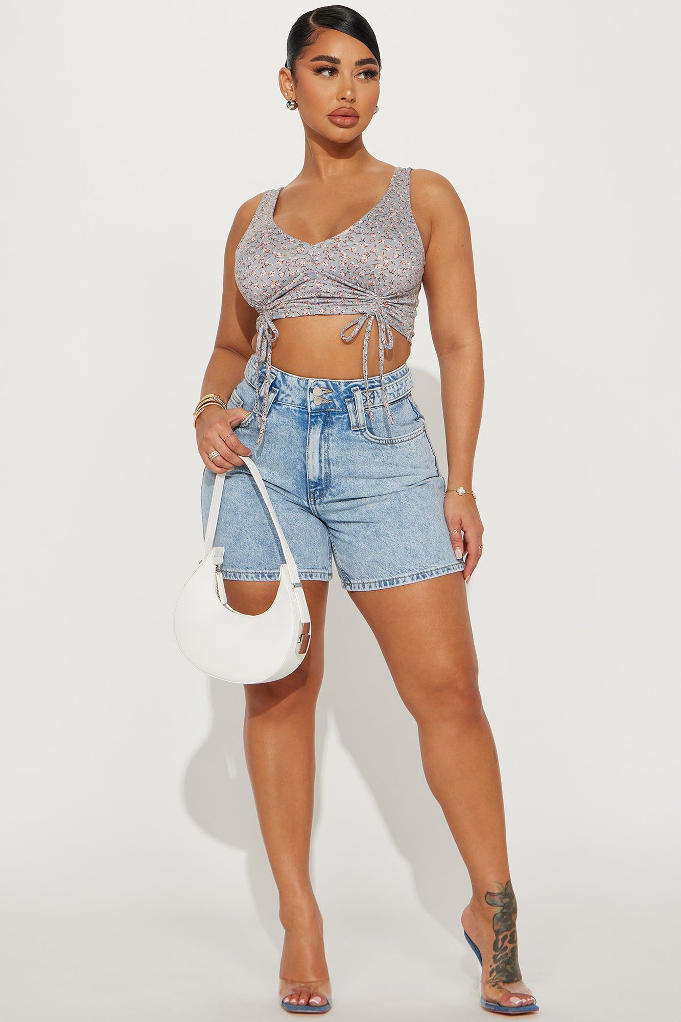 Charolette Floral Top - Dusty Blue sold by Fashion Nova product image thumbnail 2