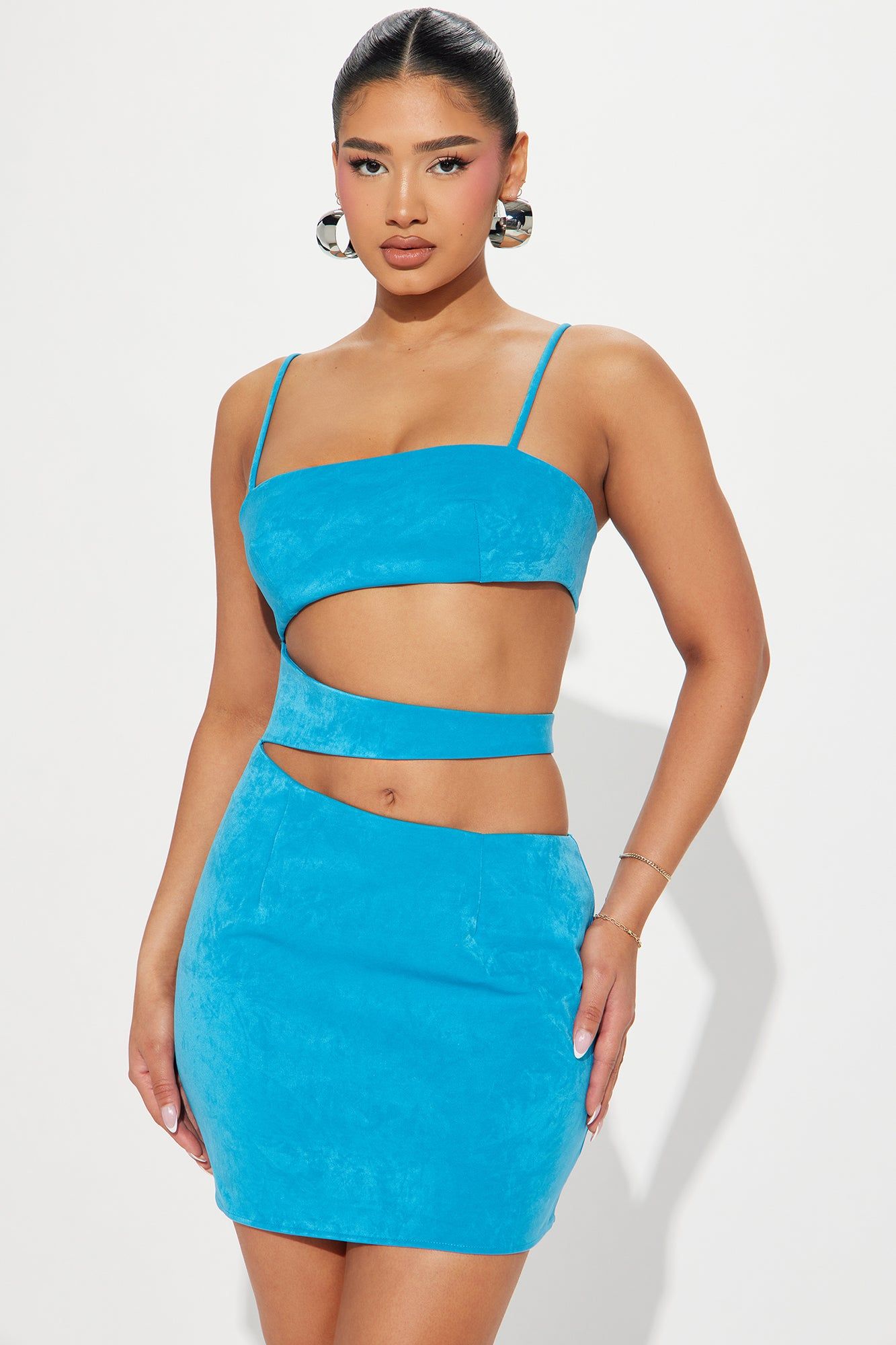 Rosie Cut Out Micro Mini Dress - Blue sold by Fashion Nova