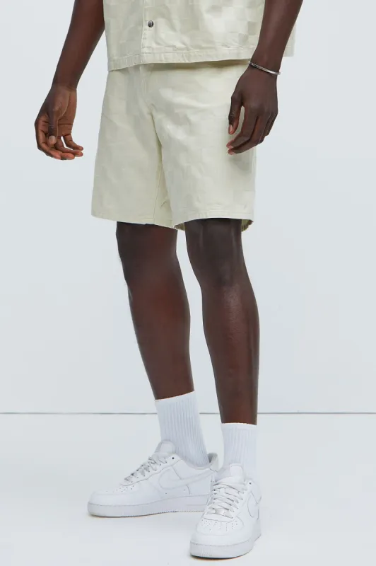 Deprime Relaxed Denim Shorts - Off White sold by Fashion Nova