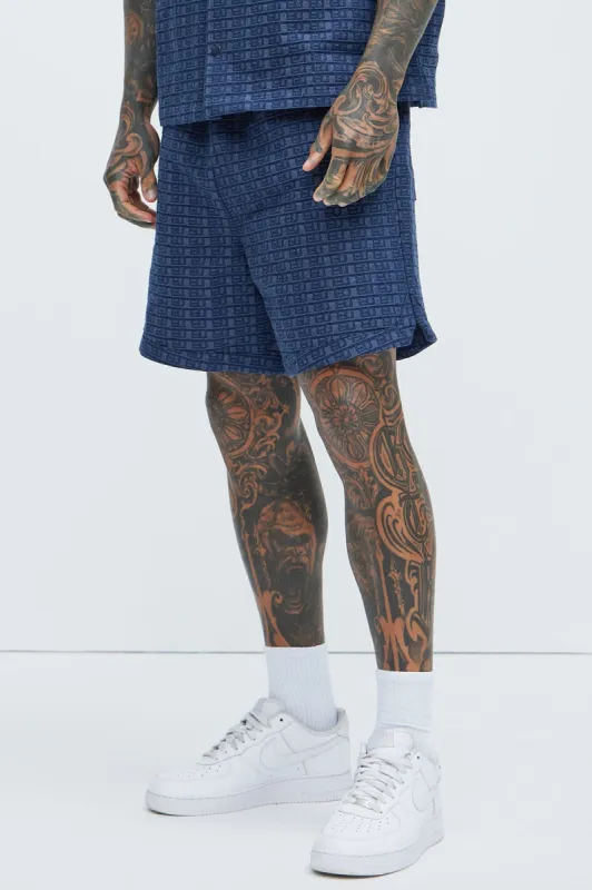 Daryn Jacquard Shorts - Navy sold by Fashion Nova