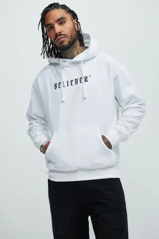 Believer Hoodie - White sold by Fashion Nova