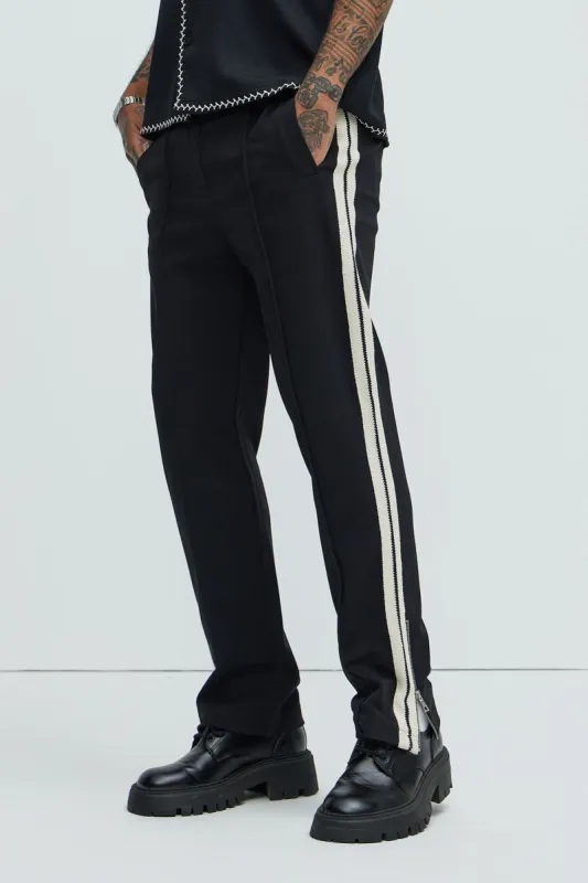Dennis Classic Knit Track Pants - Black made by Fashion Nova