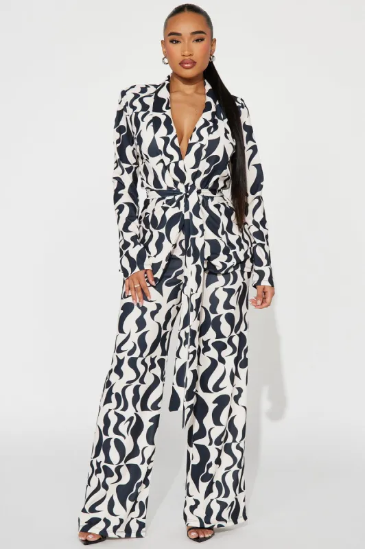 Ceo Vibes Print Pant Set - Black/combo sold by Fashion Nova