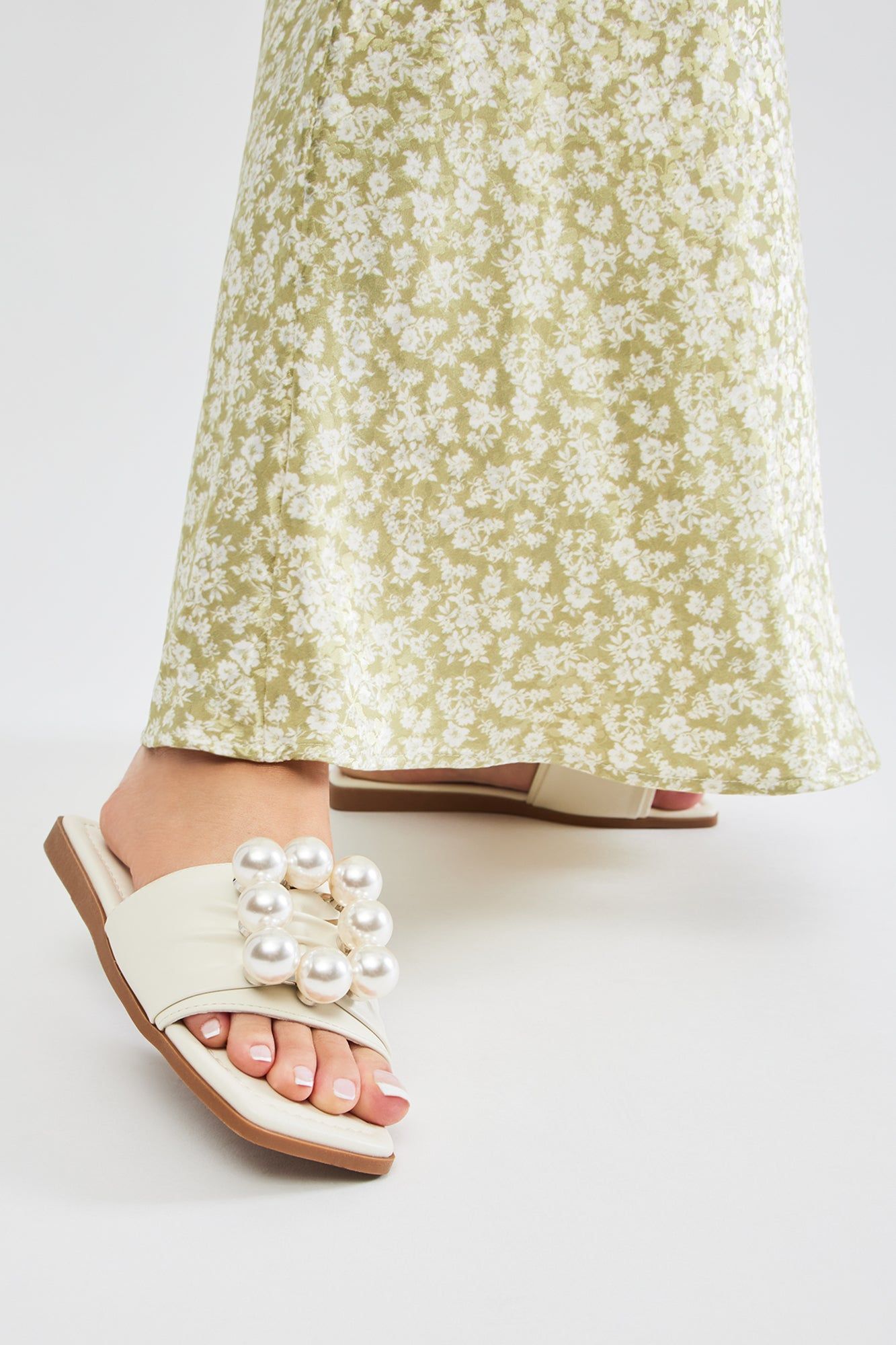 Pretty Pearls Flat Sandals - White sold by Fashion Nova product image thumbnail 2