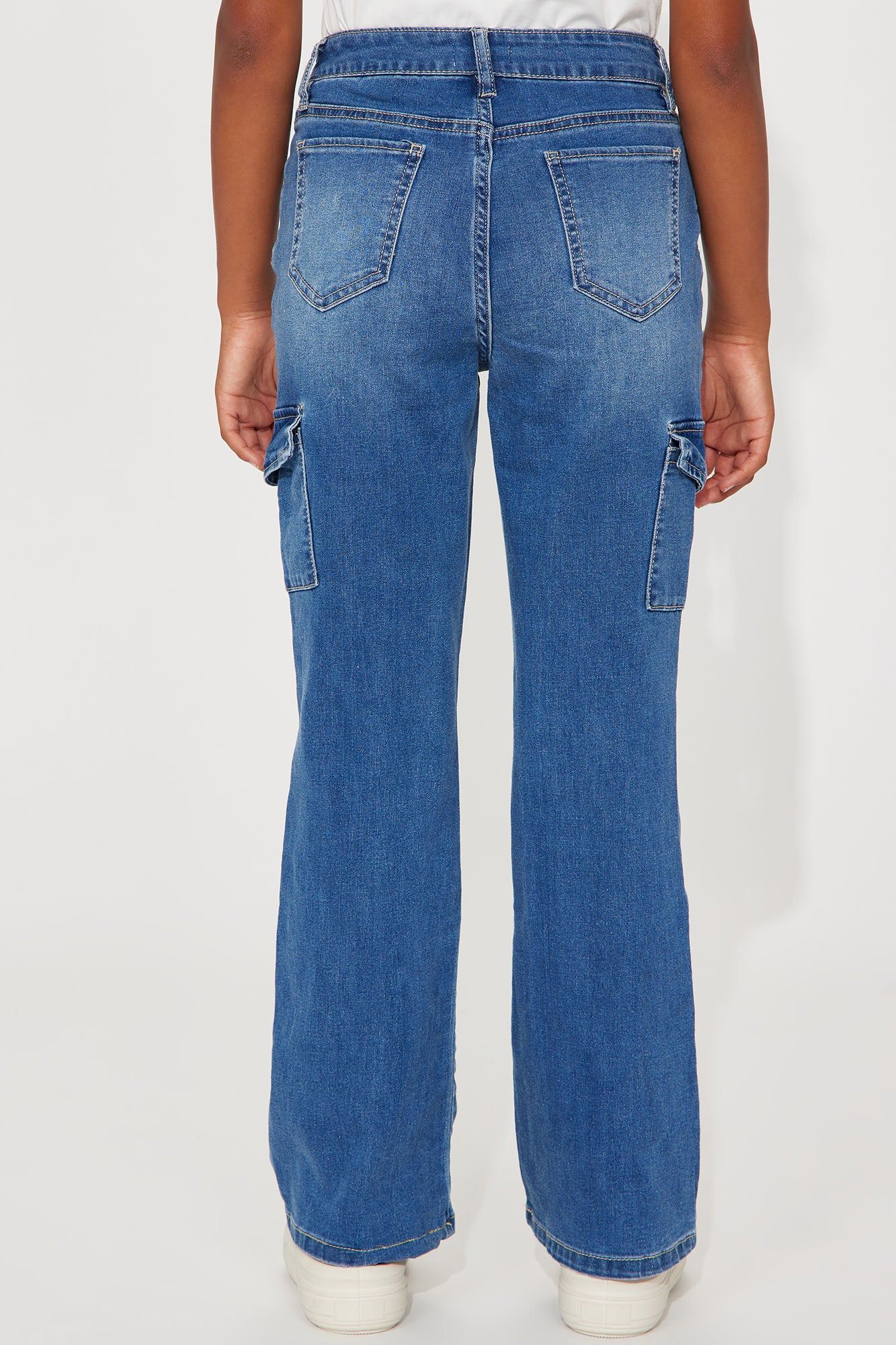 Mini Stare Away Flare Denim Cargo - Dark Wash sold by Fashion Nova product image thumbnail 4