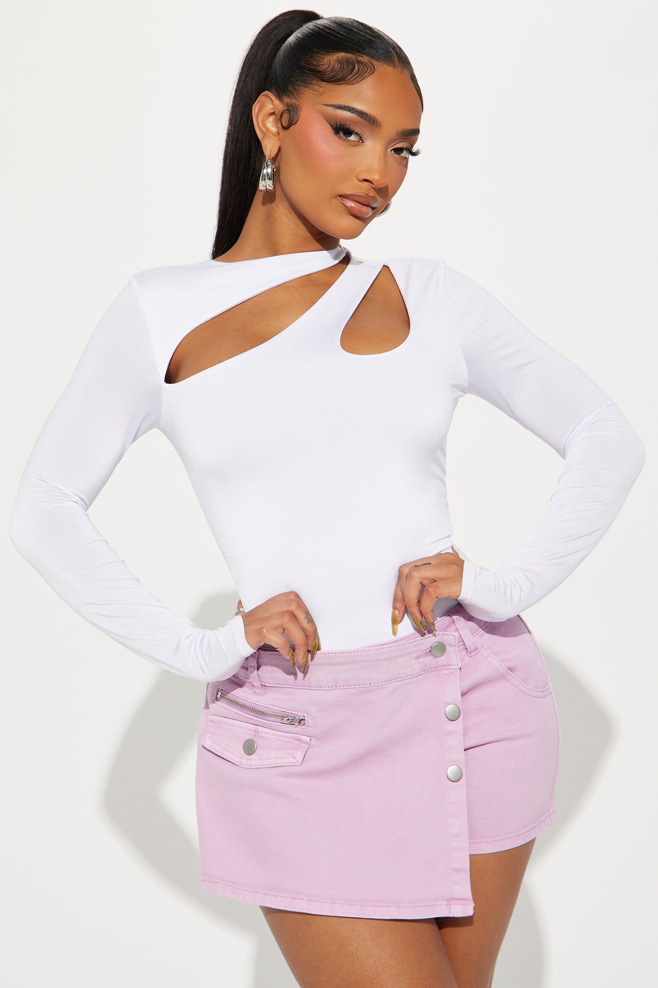 Keilani Cut Out Bodysuit - White sold by Fashion Nova product image thumbnail 3