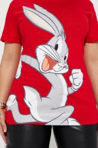 Bugs Bunny Love Graphic Tee - Red sold by Fashion Nova