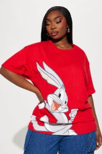 Bugs Bunny Love Graphic Tee - Red sold by Fashion Nova
