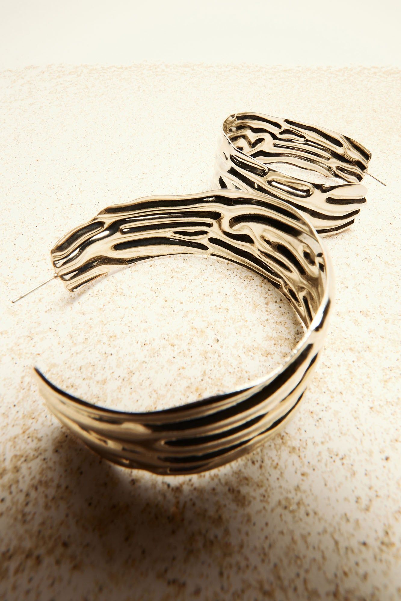 Winners Circle Hoop Earrings - Silver sold by Fashion Nova