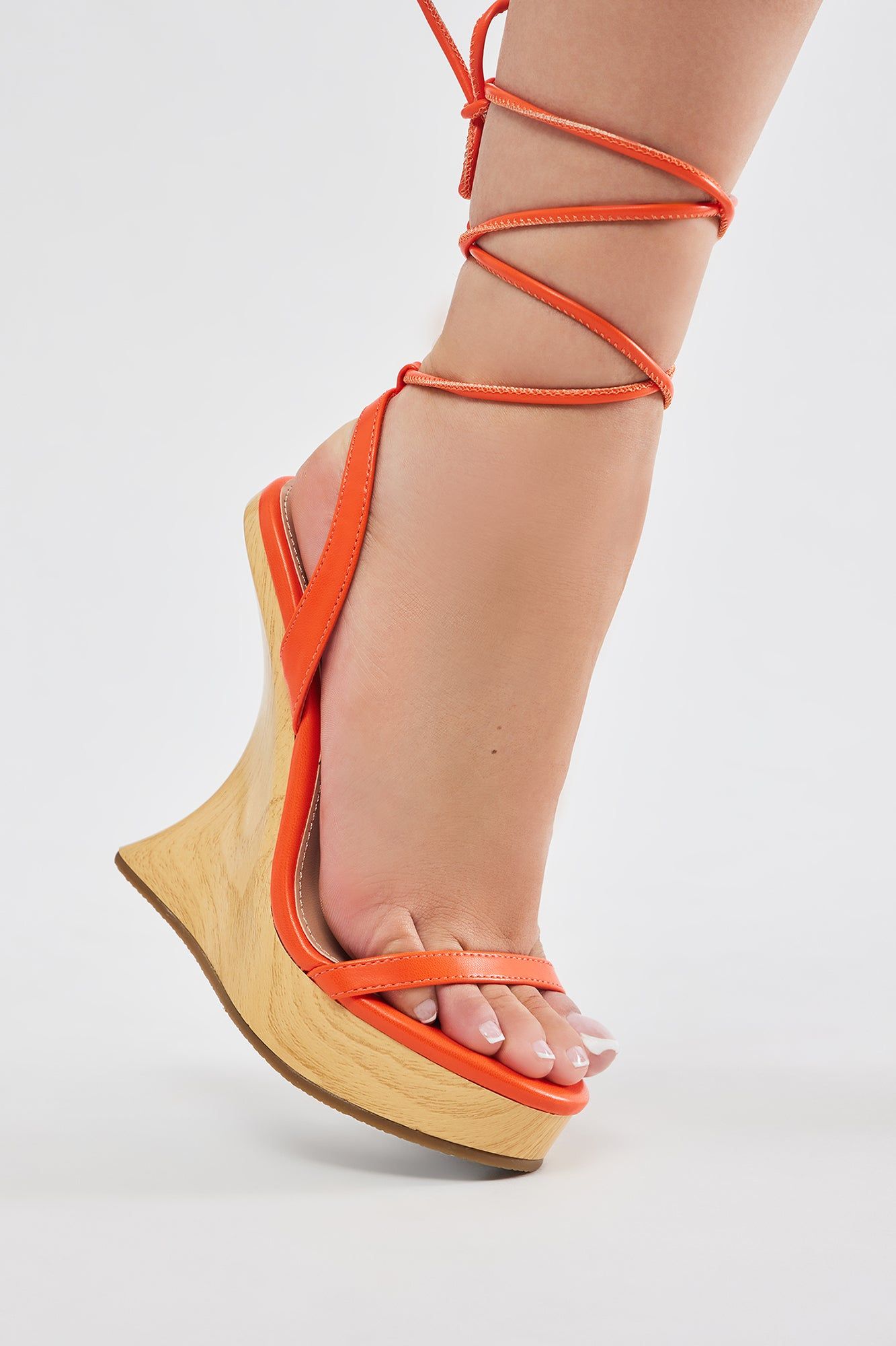 Arosa Wrap Up Wedges - Orange sold by Fashion Nova product image thumbnail 3