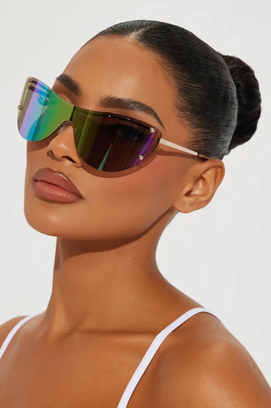 Let Me Have It Sunglasses - Iridescent sold by Fashion Nova