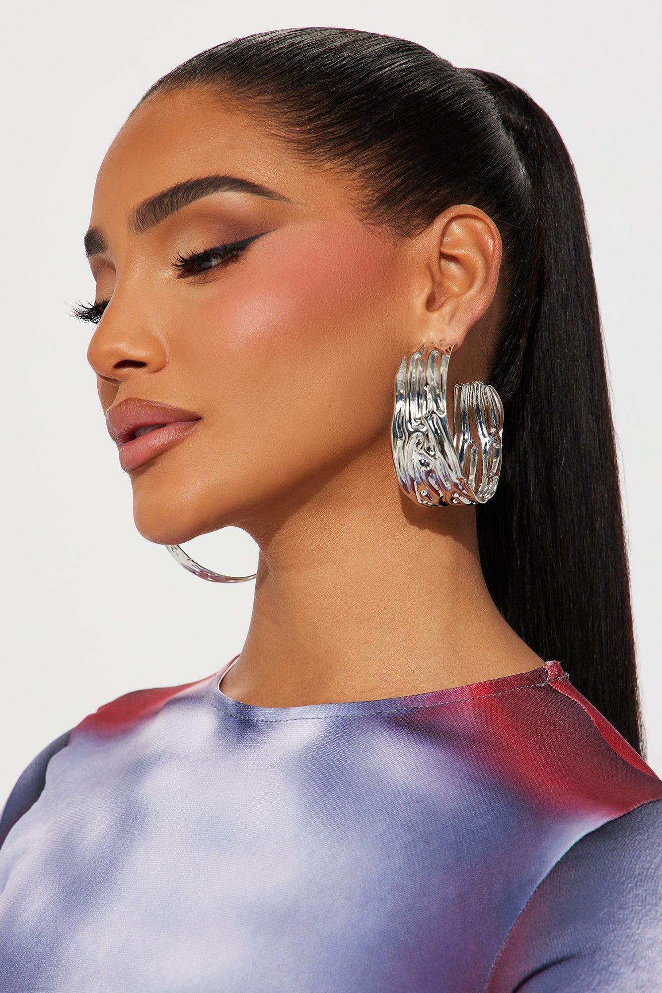 Winners Circle Hoop Earrings - Silver sold by Fashion Nova product image thumbnail 3