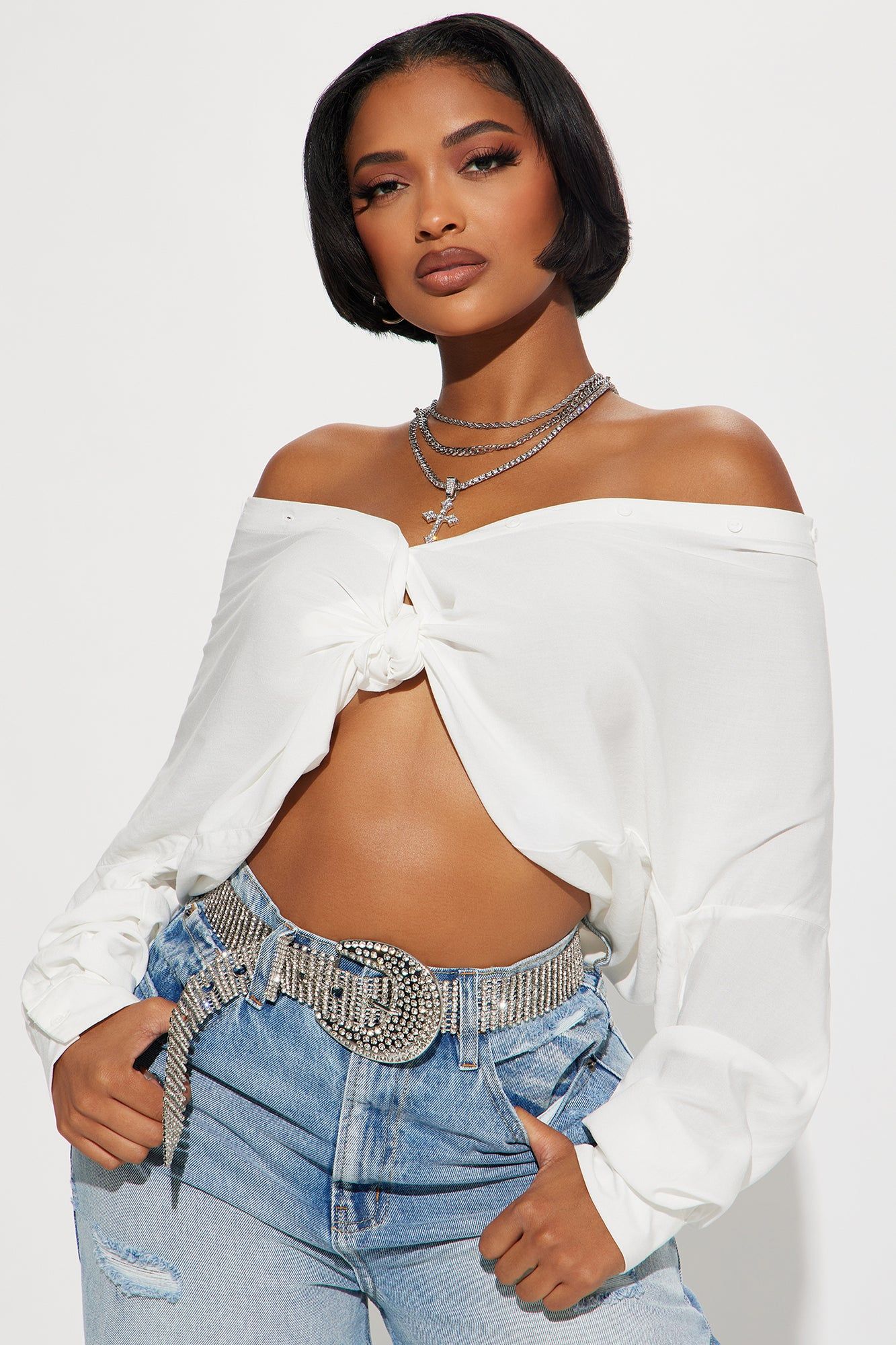 Owning The Night Rhinestone Belt - Silver sold by Fashion Nova product image thumbnail 2