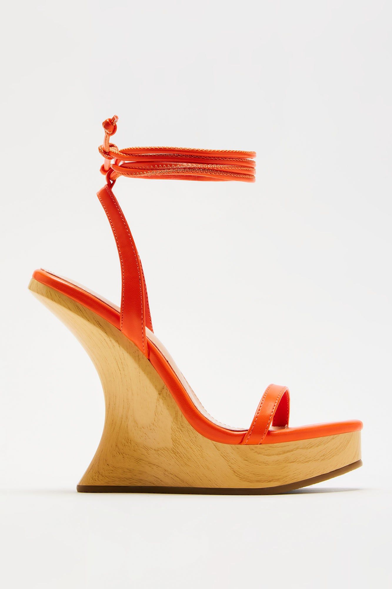 Arosa Wrap Up Wedges - Orange sold by Fashion Nova product image thumbnail 4