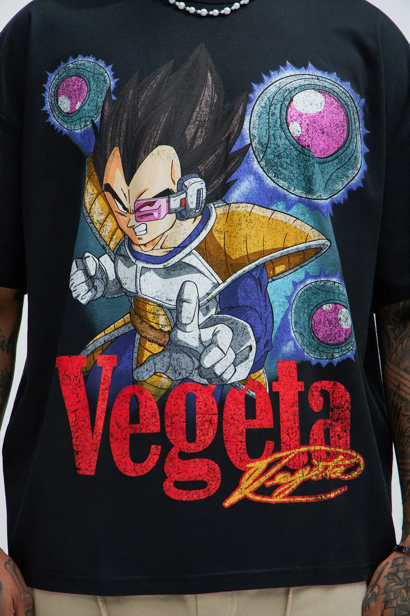 Dragon Ball Z Vegeta's Arrival Oversize Short Sleeve Tee - Black sold by Fashion Nova product image thumbnail 3